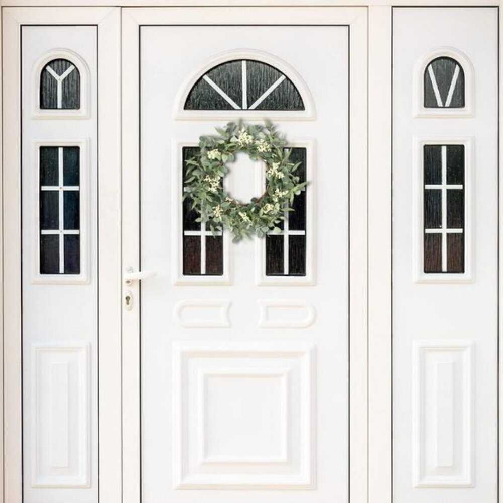 New 20Inch Eucalyptus Wreath for Front Door, Porch & Window or All-Season, Green - Picture 5 of 8